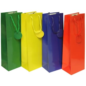 Flaschentragetasche Uni Lack, sortierte Farben, 36x12x9 cm