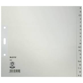 Register Leitz, A4 A–Z, grau, 20-tlg., überbreit