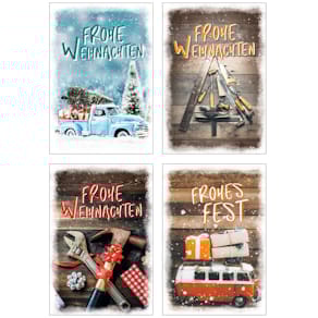 Geschenkanhänger Weihnachten, 5 Stück, sortiert
