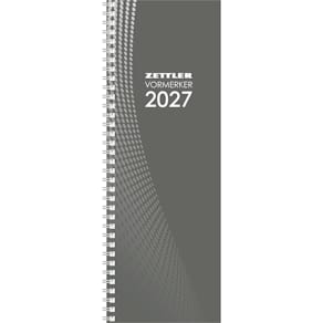 Pultkalender Zettler 1W 1S, 10,5x29,5 cm, grau