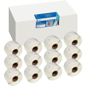 Etiketten G&G Vorteilspack, kompatibel 99012, schwarz/weiß