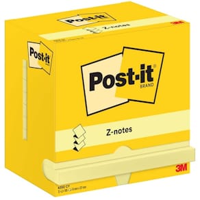 Klistresedler Post-it gul, 100% PEFC, 12 stk