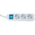 Contactdoos Perel, 3 stopcontacten, schakelaar, kabelbox, wit, BE
