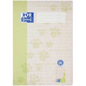 Schulheft Oxford Recycling A4, 16 Blatt, Lineatur 1, hellgrün