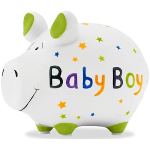 Spardose KCG Baby Boy, Schwein, klein, 12,5 x 9 x 9 cm