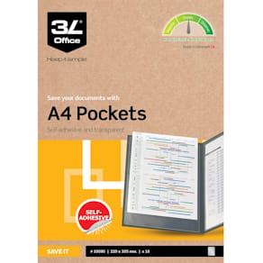 Plastfodral 3L självhäftande A4 10 st/fp