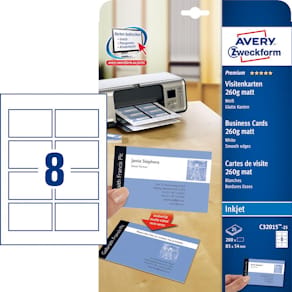 Etikett AVERY card 85x54mm 200/fp