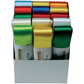 Satinband GOLDINA Doppelsatin, 25 mm x 3 m, sortiert