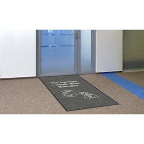 Entrémåtte Matting Vask dine hænder, grå 1150x2000 mm