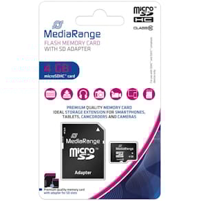 Speicherkarte MediaRange MR956, MicroSDHC, 4GB