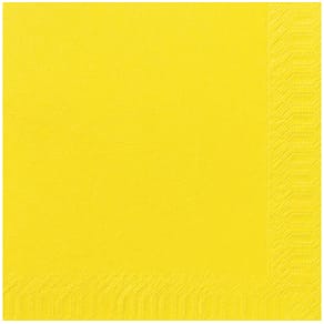 Servett Gul, 3-lager, 40x40cm, 125/fp, 8fp