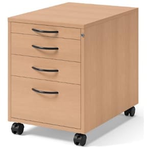 Skrivbordshurts 4 lådor boklaminat