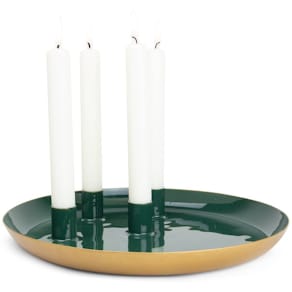 Adventskerzenhalter, Metall, grün
