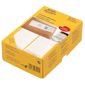 Etikett AVERY frankering 138x48mm 500/fp