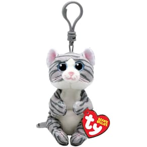 Plüschfigur TY Beanie Bellie Clip Mitzi Cat, grau, 10cm