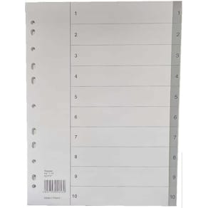 Register Esselte A4 grå, 10 sæt