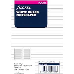 Pocket Anteckningsblad Linjerade Vita