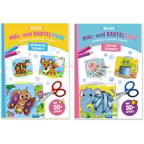 Bastelheft TRÖTSCH Mal- & Basteltiere, sortiert
