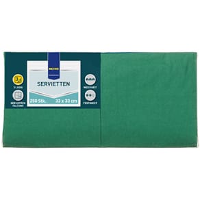 Servietten METRO PROFESSIONAL, 250 St., 1/4 Falz, dunkelgrün