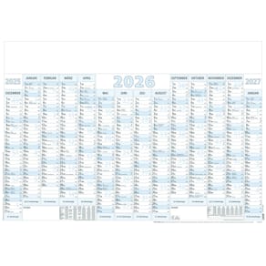 Wandkalender ZETTLER 14 Monate, 100x70 cm, grau/blau