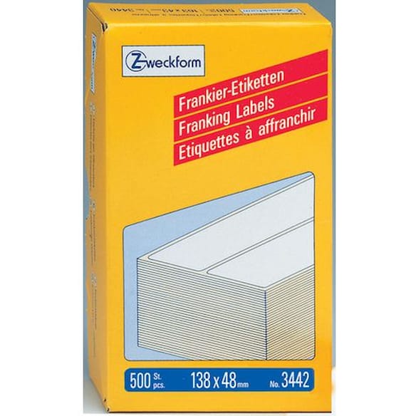 Etikett AVERY frankering 138x48mm (500)