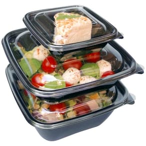 PET-låg til plastbakke 190x190x17 mm, klar, 400 stk