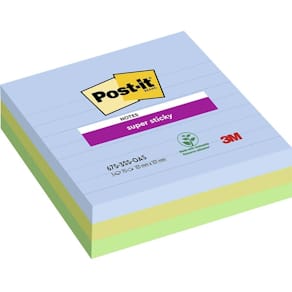 Notes Post-it Super Sticky, 101x101 mm, assorteret, 24 pk