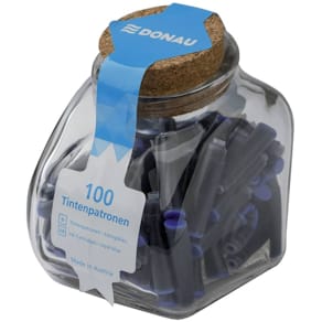 Tintenpatrone DONAU, 100 Stück, königsblau, im Glas
