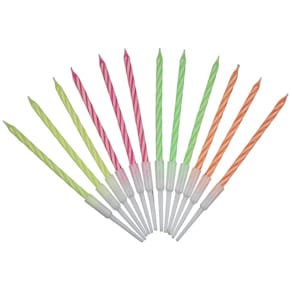 Geburtstagskerze PBS, sortiert, 12 Stück, bunt, 130 mm