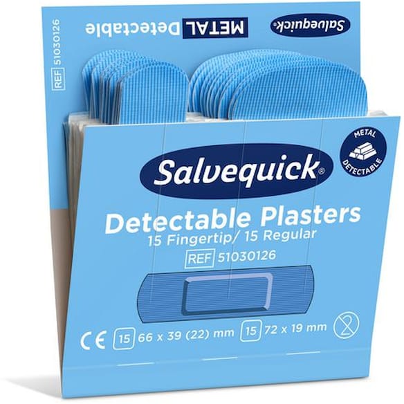 Plaster SALVEQUICK detectable blå (30x6)