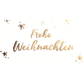 Briefumschlag Noname midi, geprägt, weiß, goldene Schrift (Weih­n