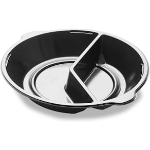 Bakke 2-rums rund, PP sort, 250x250x42 mm, 300 stk