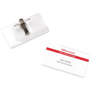 Namnskylt med nål och klämma Office Depot 75x40 mm 50-pack