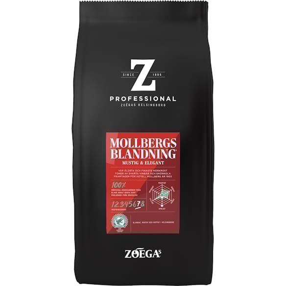 Kaffebönor Zoegas Mollbergs, rund mustig, 750g