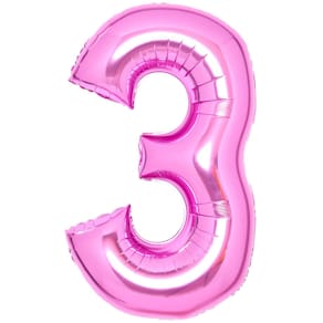 Folienballon Amscan Zahl 3, pink