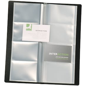 Visitenkartenbuch Q-CONNECT, 6x11 cm, schwarz