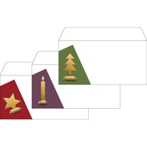 Briefumschlag Sigel Weihn.Design, 25 St., bunt/gold/weiß