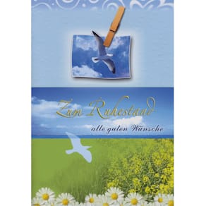 Glückwunschkarte Apollo Jumbo, Ruhestand, bunt, mit Umschlag