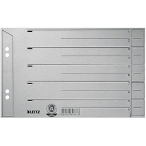 Trennblatt Leitz, A5 quer, grau, 10 Stück