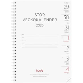 Stor Veckokalender 2026 refill