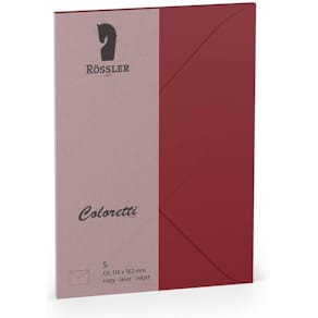 Briefumschläge Rössler Coloretti, C6, 5 Stück, Rosso