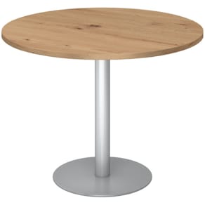 Besprechungstisch HAMMERBACHER STF10, rund, asteiche/silber, 100 