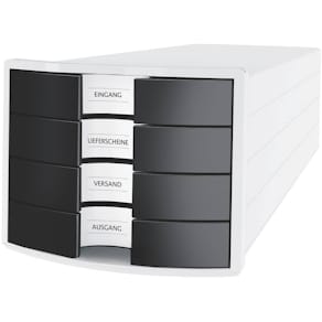 Schubladenbox HAN IMPULS, 4 Schubladen, weiß/schwarz