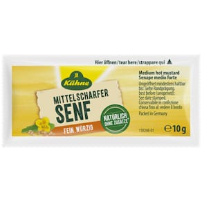 Senf Kühne mittelscharf, Einzelportionen, 150 x 10 g