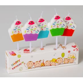 Geburtstagskerze, 5 Stück, sortiert