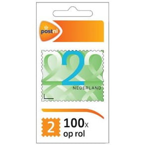 Postzegel nationaal NL, waarde 2, rol van 100 stuks,zelf