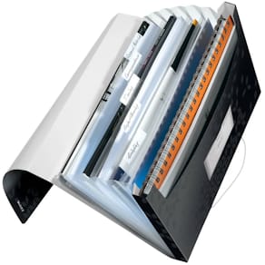 Fächermappe Leitz WOW, A4, 6 Fächer, schwarz