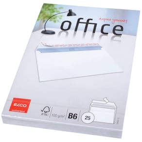 Briefhülle Elco Office, B6, 100 g, haftklebend, hochweiß, 25 St.