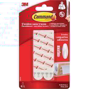 Kleefstrips Command, large, wit, blister van 8 stuks