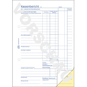 Kassenbuch Avery Zweckform Bericht, A5, 2x40 Blatt, SD, blau